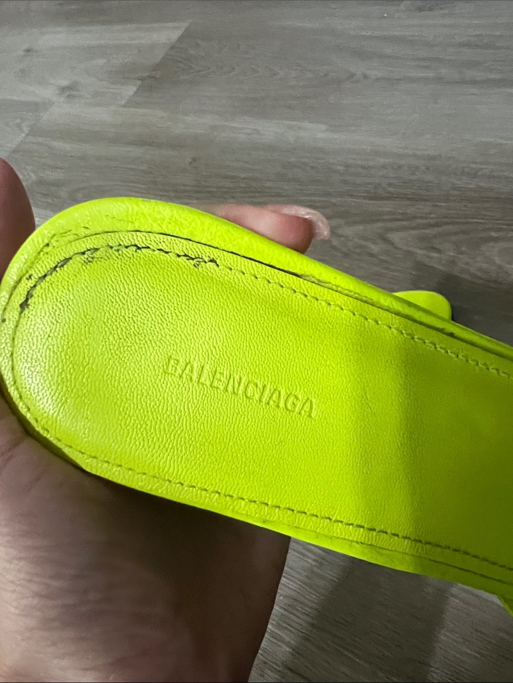 BALENCIAGA Cagole Flou Yellow 50mm Sandal  Kitten Heels - Picture 7 of 11